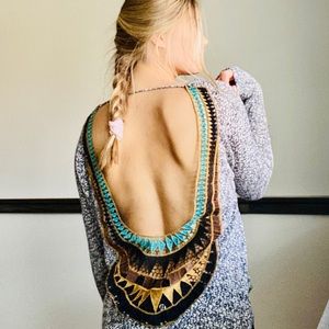 Cut out open back tie sweater - SO cute.